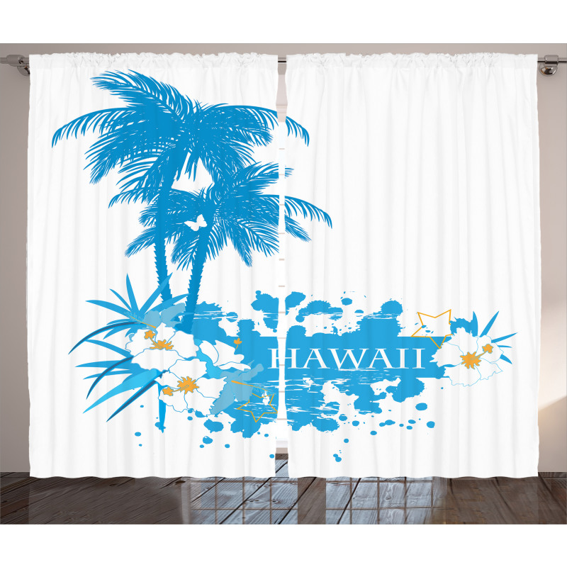 Hawaiian Island Aqua Curtain