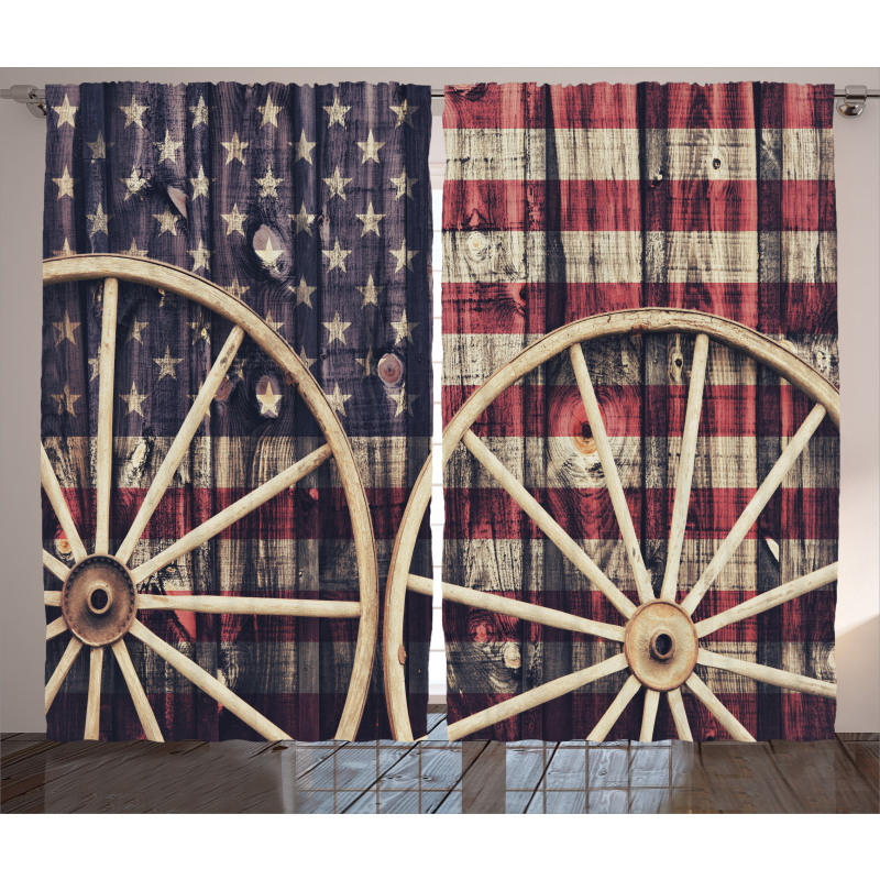 Antique American Flag Curtain
