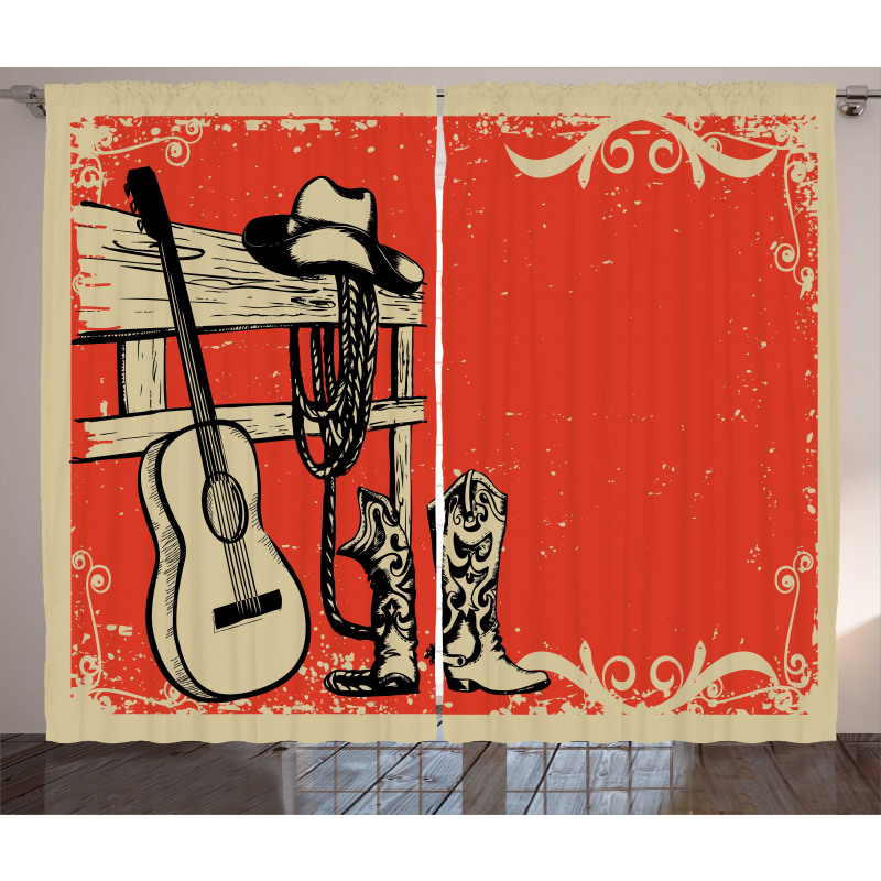Country Music Wild West Curtain