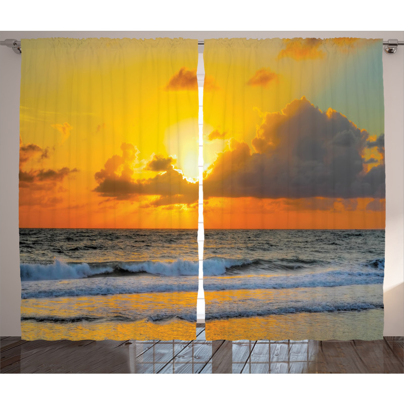 Sunset Beach in Brazil City Curtain