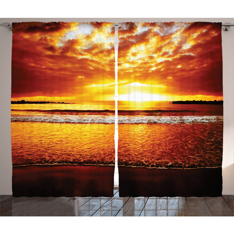 Colorful Sunset Summer Curtain
