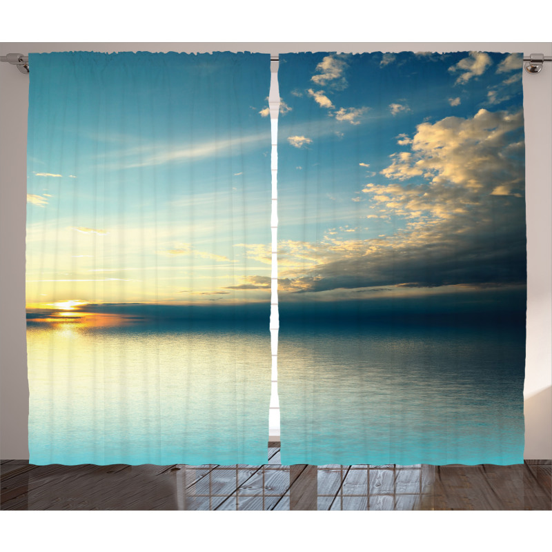 Sea Sunset Horizon Curtain