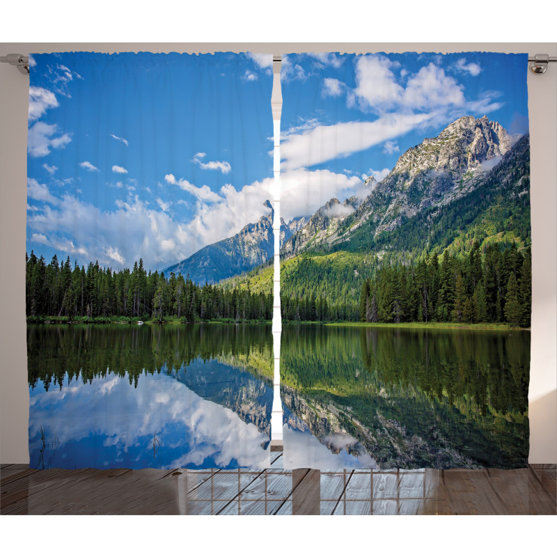 Mountain Lake Scenery Curtain