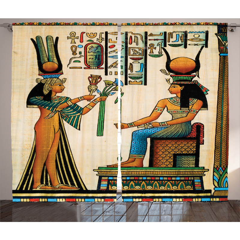 Old Egyptian Papyrus Curtain