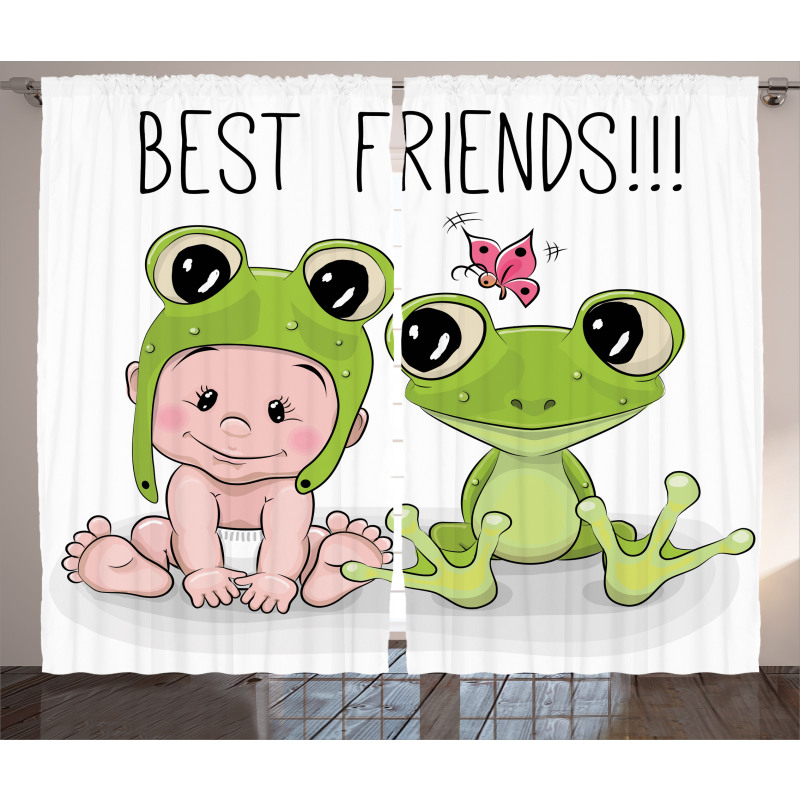 Baby Frog Love Friends Curtain