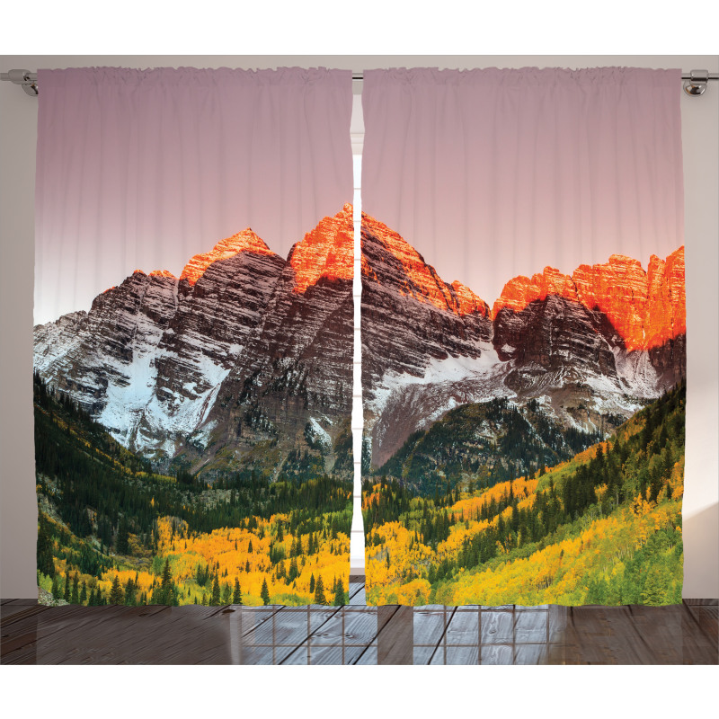 America Mountain Peaks Curtain
