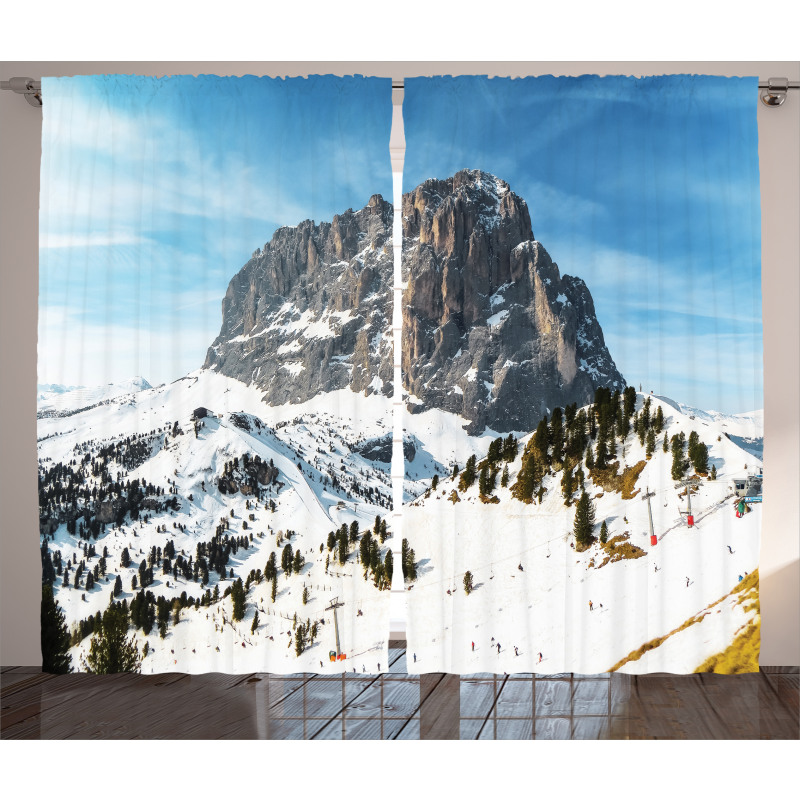 Mediterranean Snowy Peak Curtain