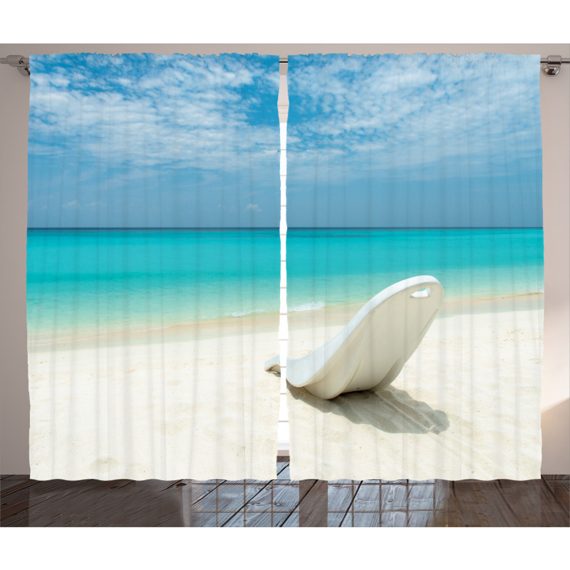 Maldives Beach Sunny Day Curtain