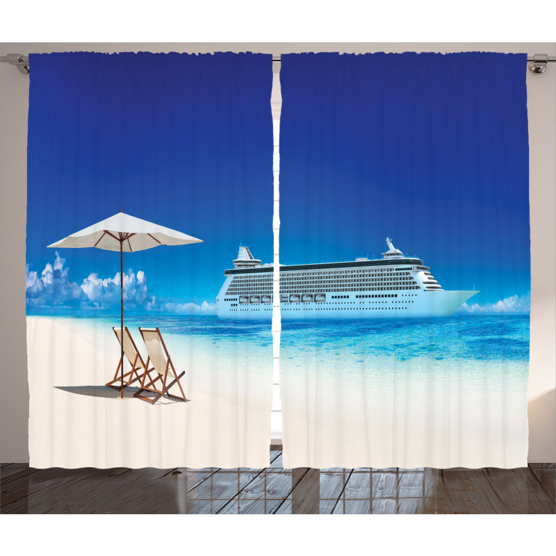 Beach Cruise Boat Trip Curtain