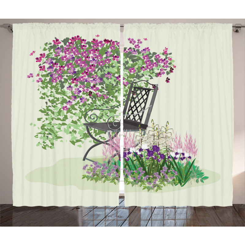 Flowers Blooming Garden Curtain
