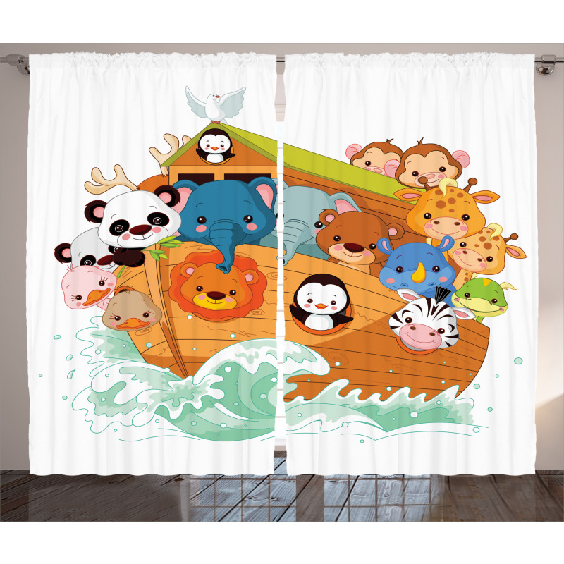 Colorful Ark Lions Curtain