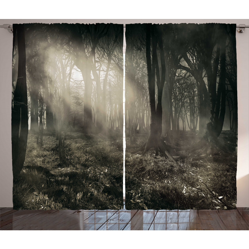 Nostalgic Dark Forest Curtain