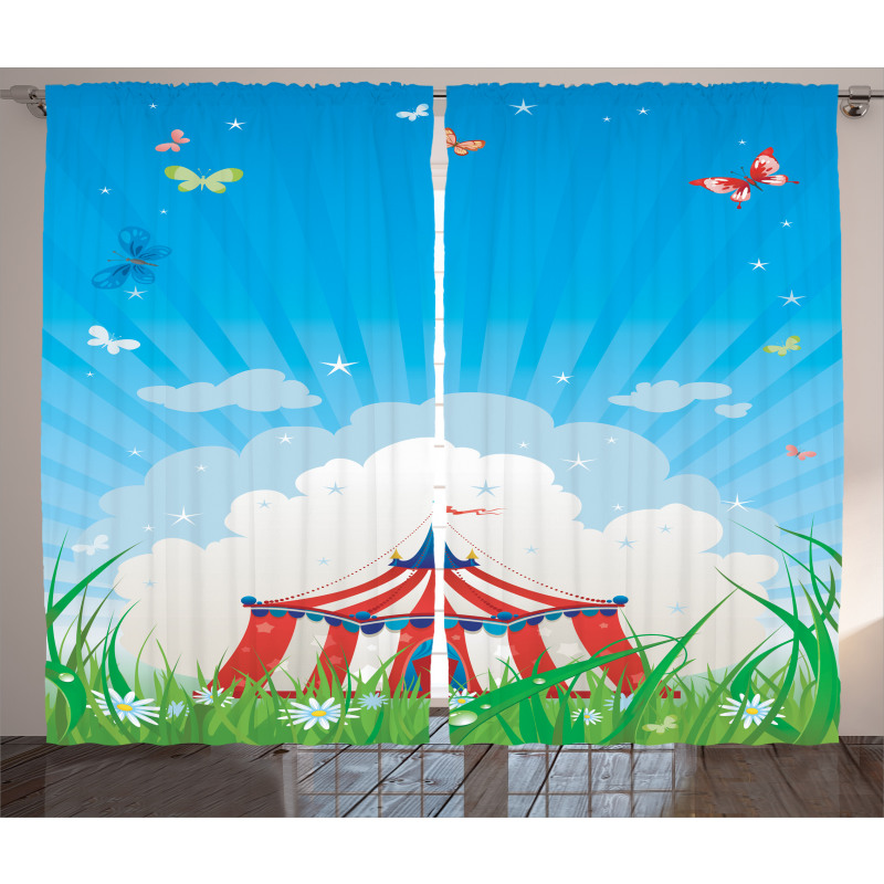 Circus Tent with Clouds Curtain