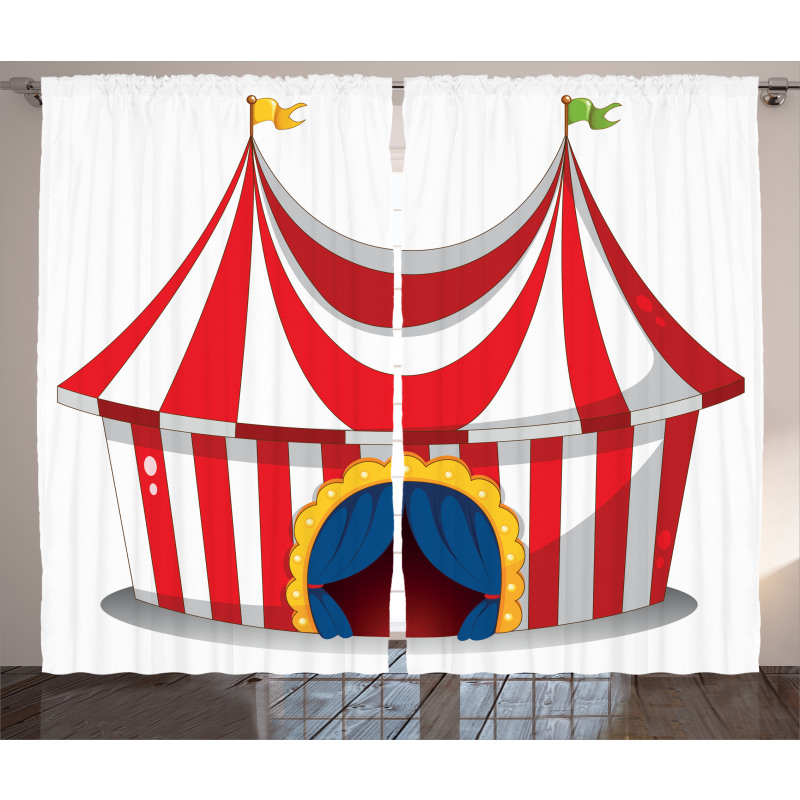 Nostalgic Circus Flag Curtain