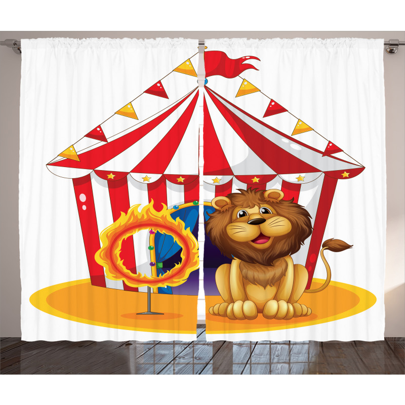 Fire Hoop Circus Tent Curtain