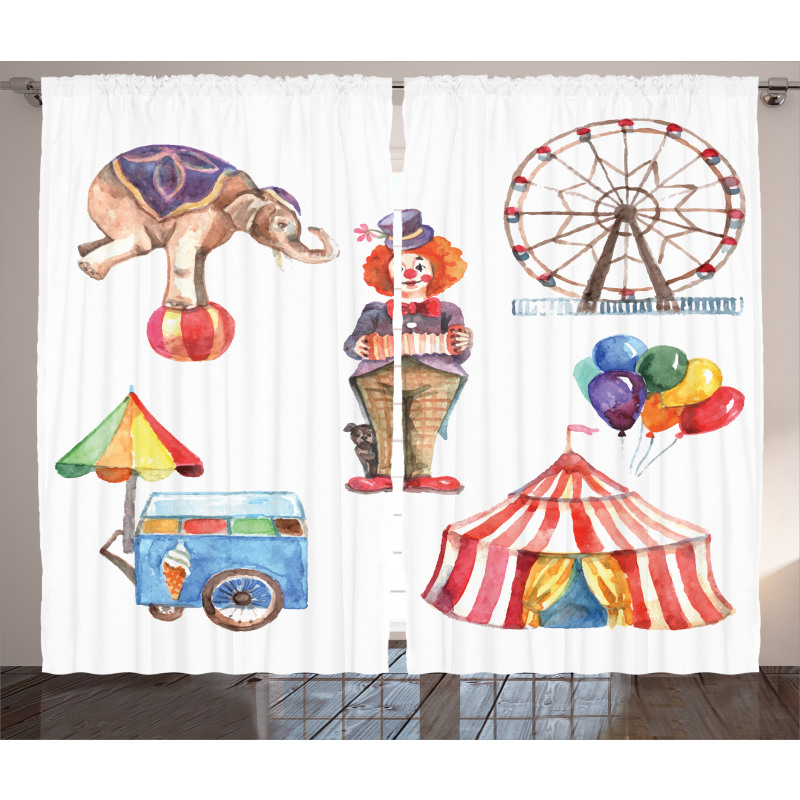 Clown Elephant Circus Curtain