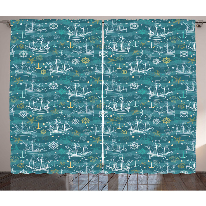 Big Ships Marine Elements Curtain