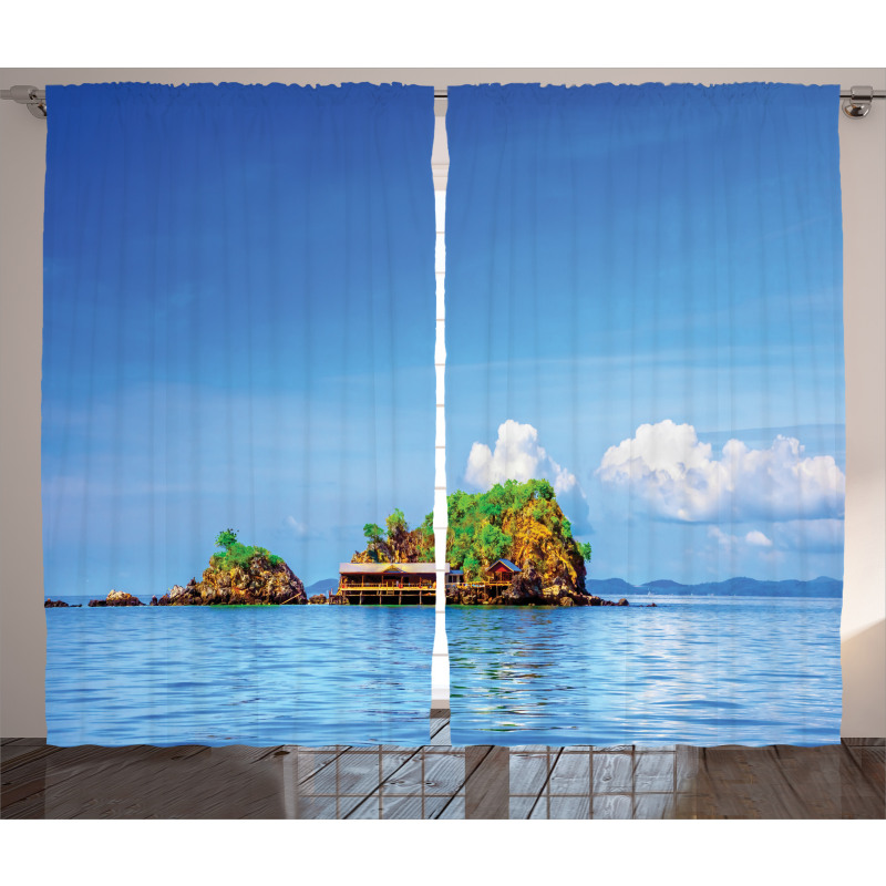 Idyllic Tropic Islands Curtain