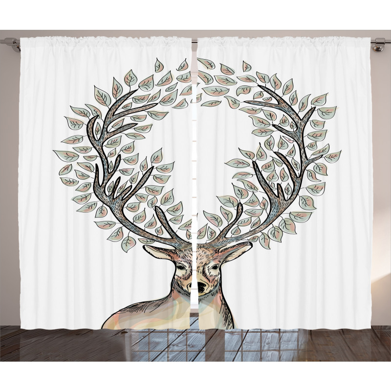 Myth Animal Reindeer Curtain