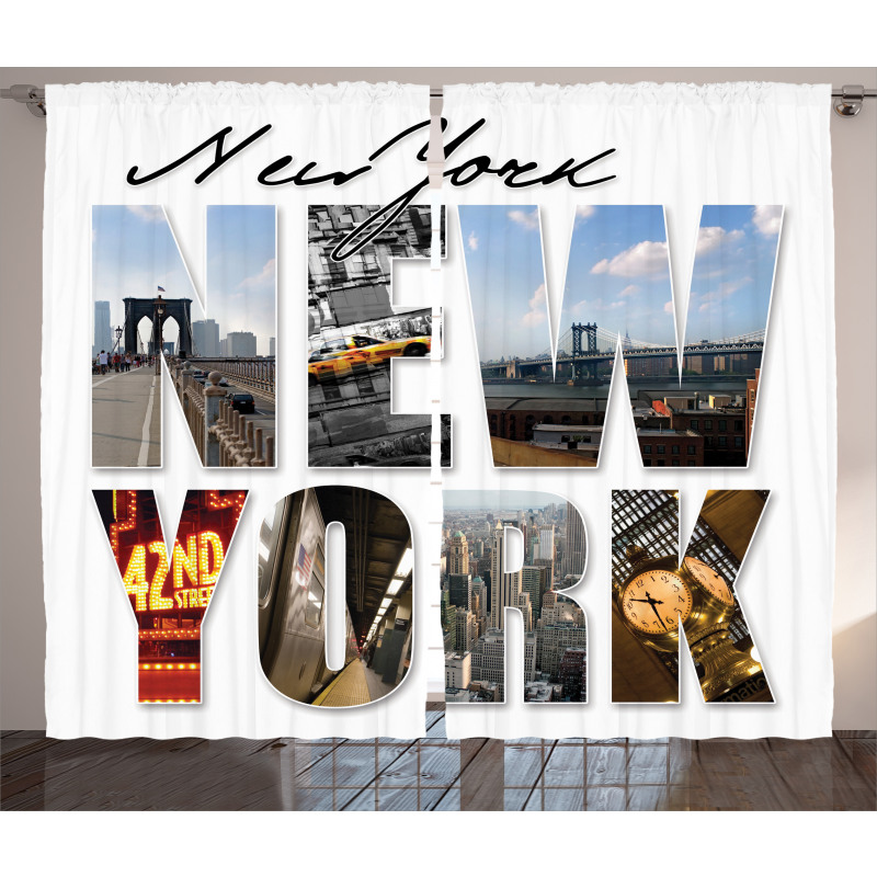 New York Collage Curtain