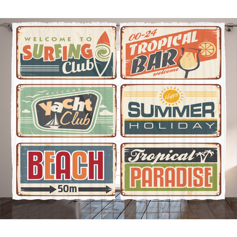 Summer Holiday Vintage Curtain