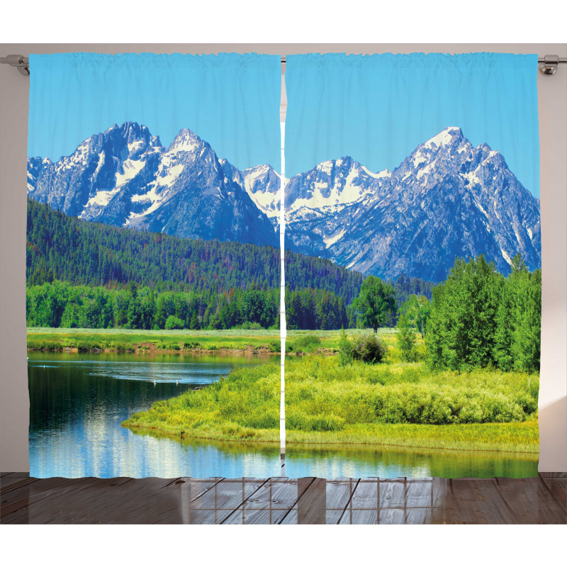 Grand Teton Mountains Curtain