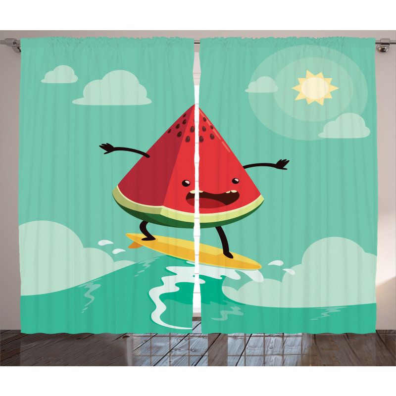 Watermelon on the Waves Curtain