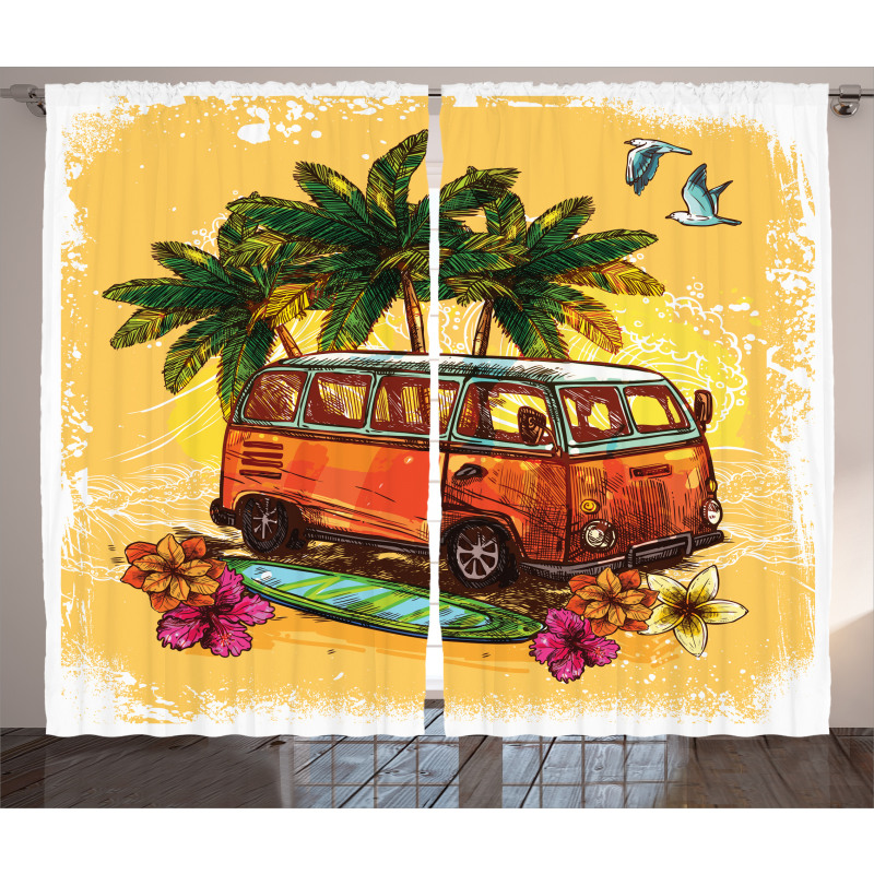 Hippie Old Exotic Bus Curtain