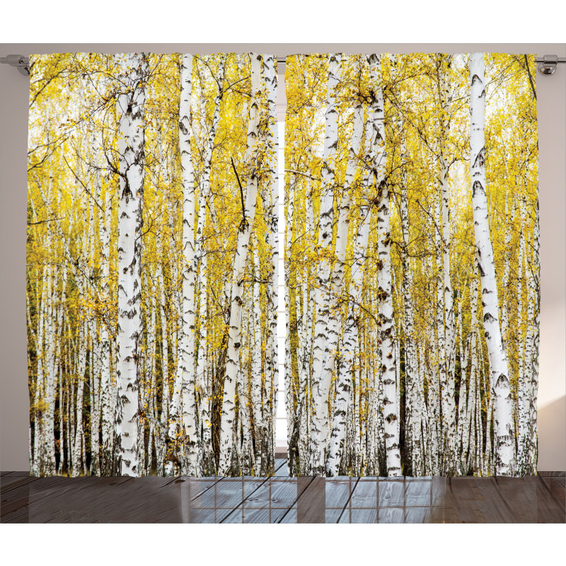 Forest Golden Leaves Curtain