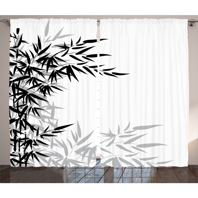 Bamboo Plant Leaves Curtain