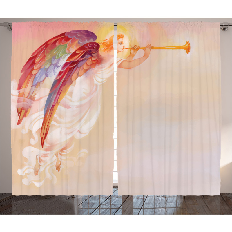 Flask Wings Theme Curtain