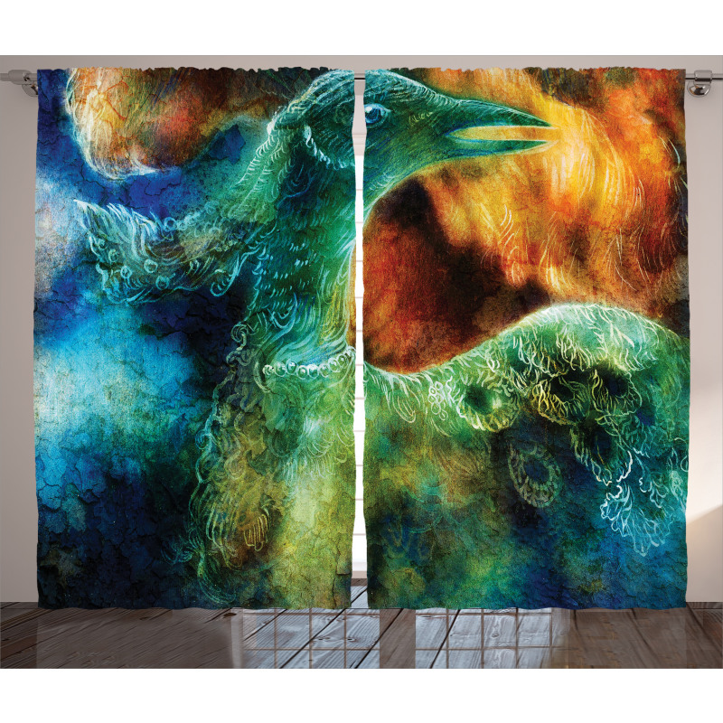 Mythical Phoenix Birth Curtain