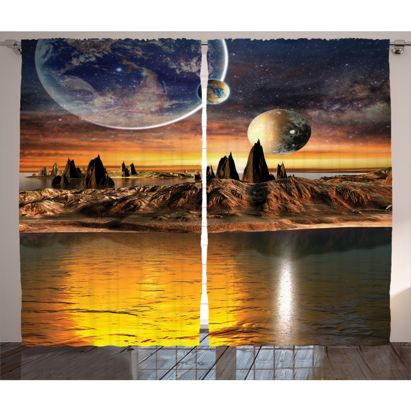 Planet Sci Fi Fantasy Art Curtain