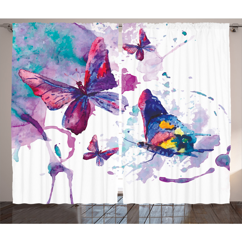 Watercolor Art Modern Curtain