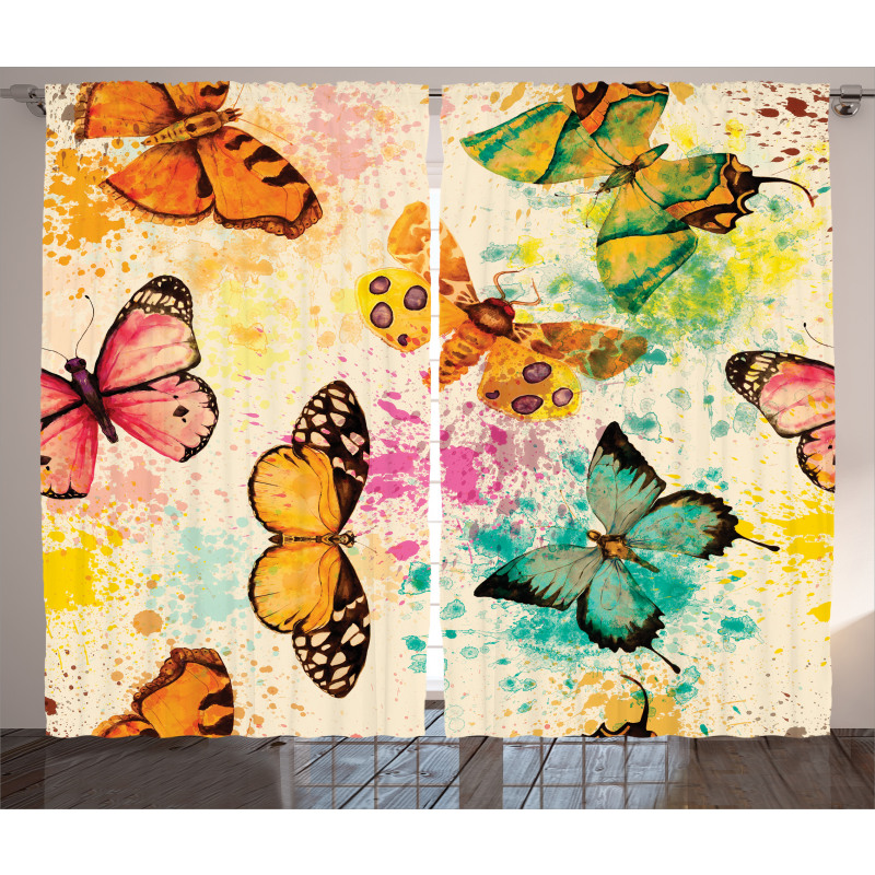 Murky Grungy Butterfly Curtain