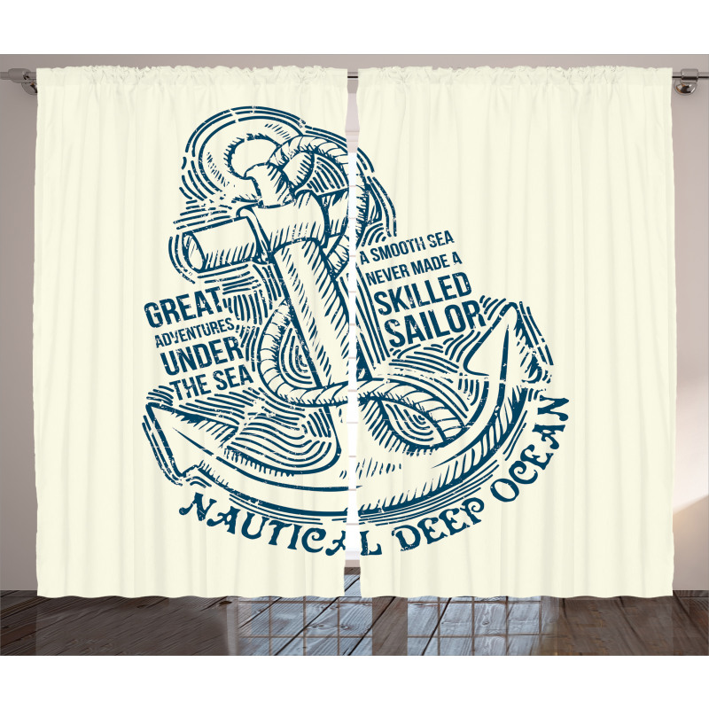 Vintage Nautical Sea Curtain