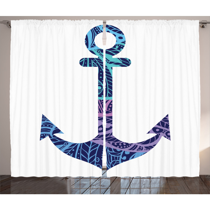 Anchor Image Sea Marine Curtain