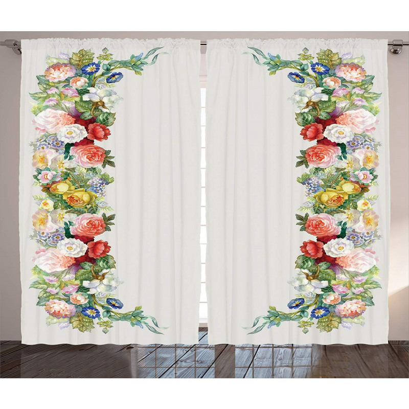 Rose Garland Pastel Curtain