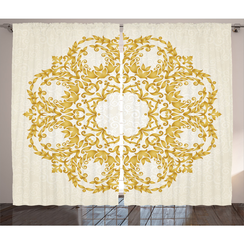 Floral Baroque Round Curtain