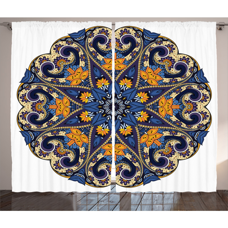 Floral Mandala Motif Curtain