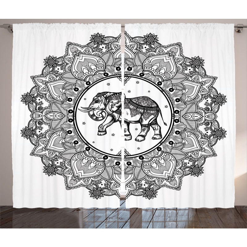 Digital Paisley Mandala Curtain