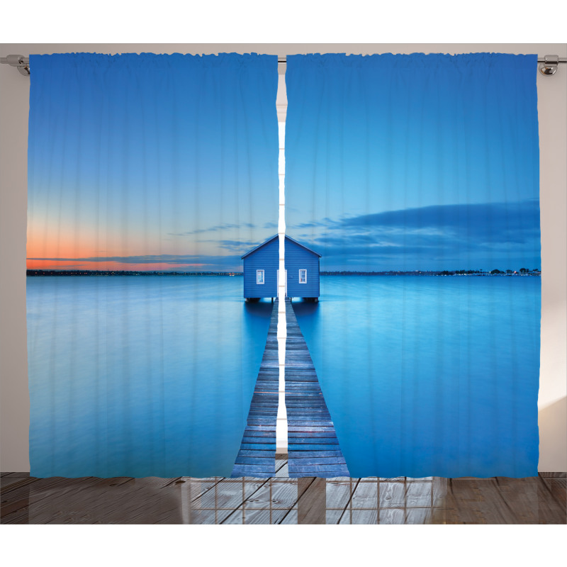 Sunrise Lakehouse Cabin Curtain
