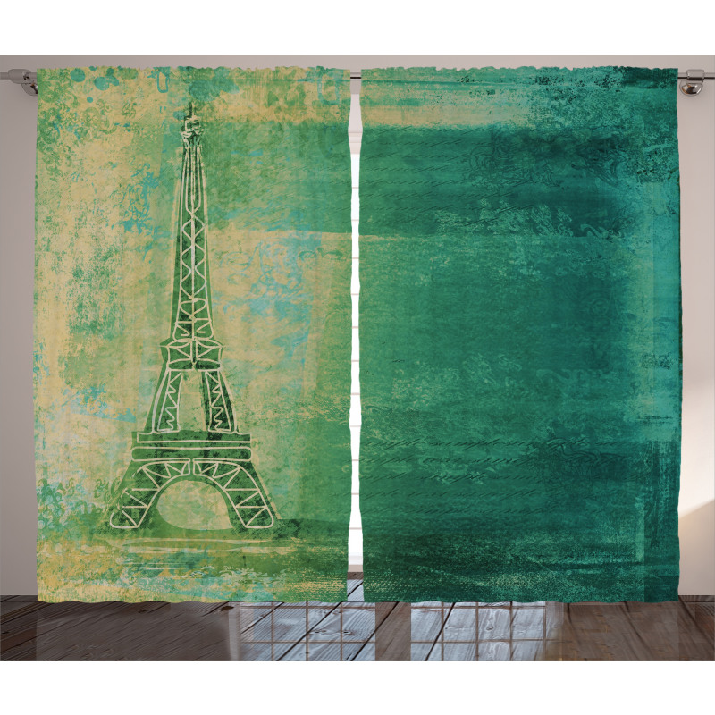 Colorful Ombre Sketch Curtain