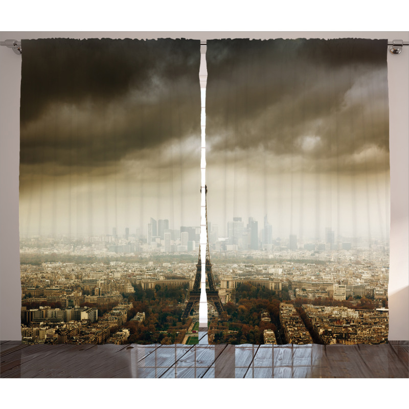 Paris Skyline City Curtain