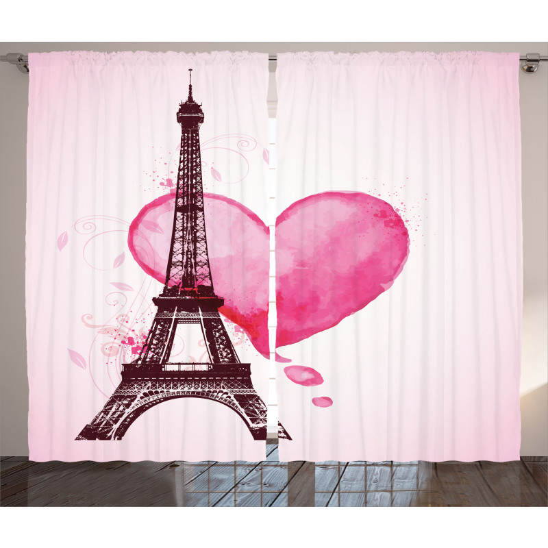 Romance Love Art Curtain