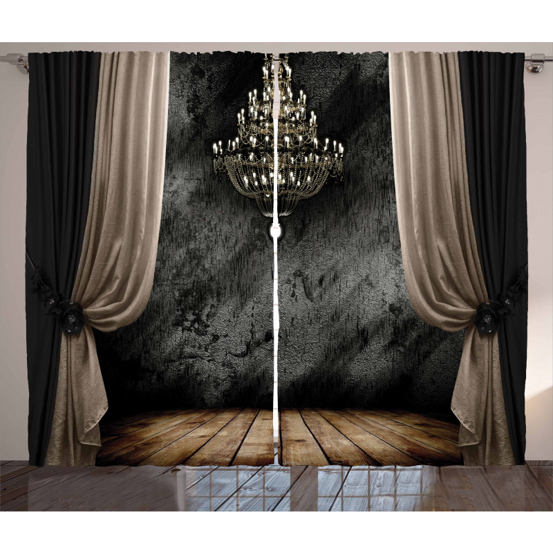 Dark Ball Room Chandelier Curtain