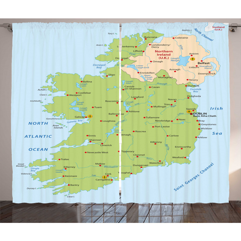İrlanda Perde Kent İsimleri Sınırları ve Ülke Haritası