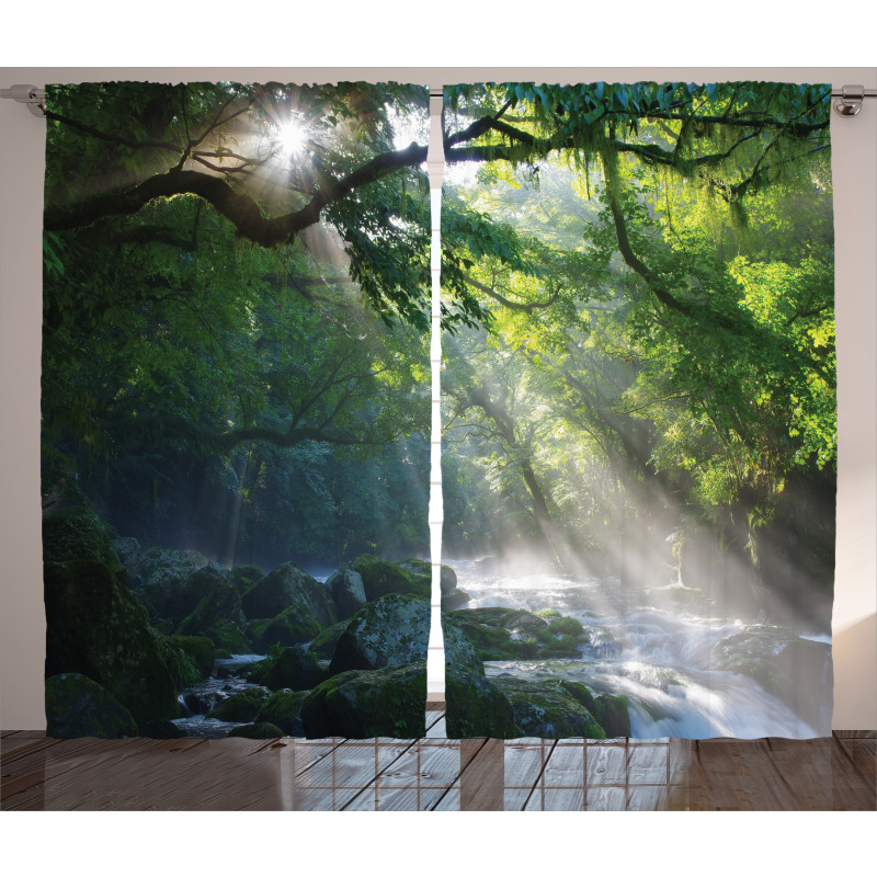 Jungle Sunlight Trees Curtain
