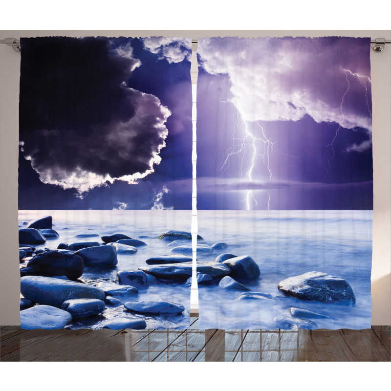 Mystic Dark Sky Scenery Curtain