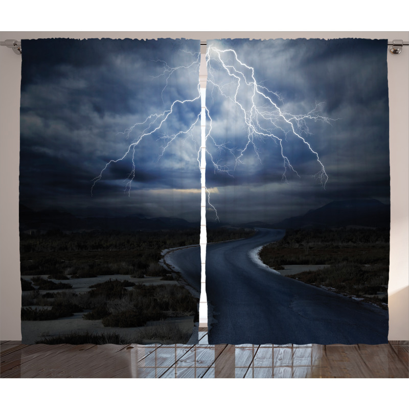 Thunderstorm over Road Curtain